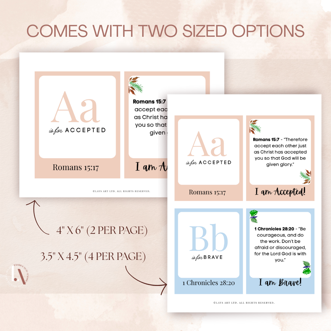 Printable Memory Verse Affirmation Flash Cards