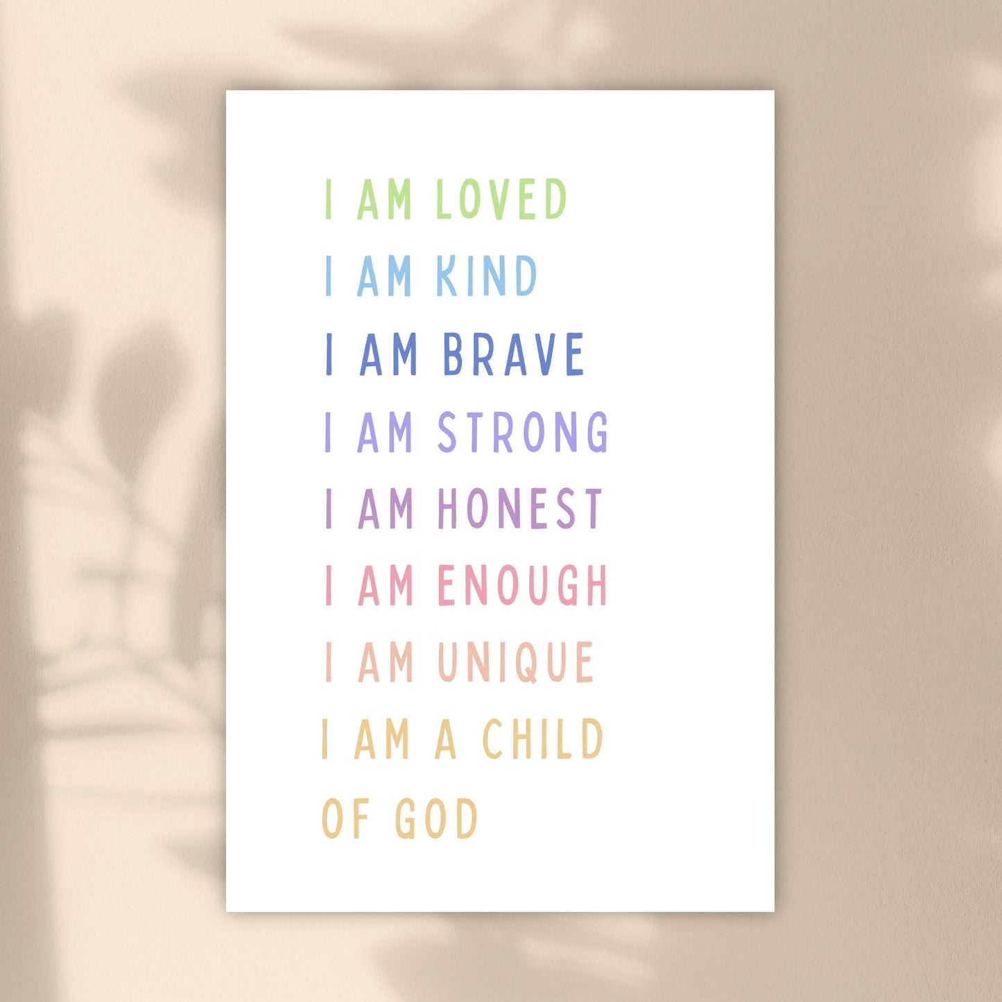 Colourful I Am a Child of God: Christian Affirmations Poster | Ready-to-Frame
