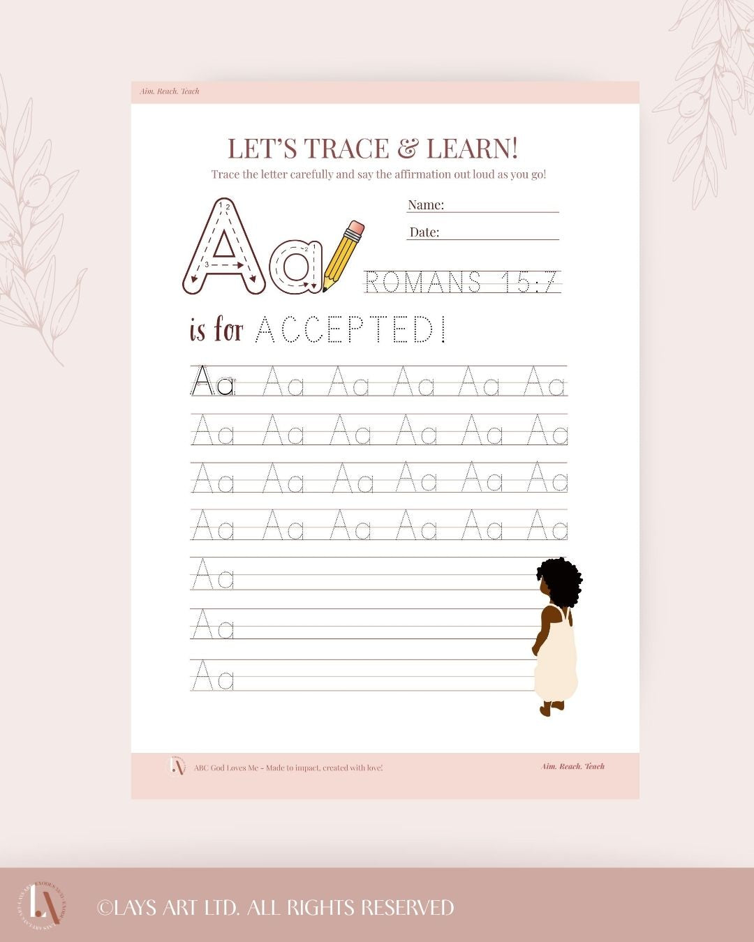 Printable ABC Affirmation + Number Handwriting Practice - Educational Bundle