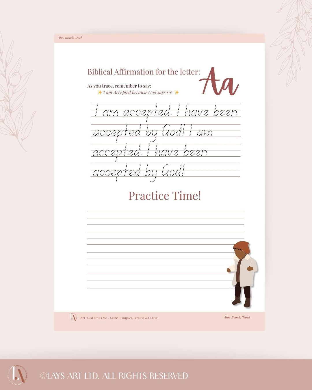 Printable ABC Affirmation + Number Handwriting Practice - Educational Bundle