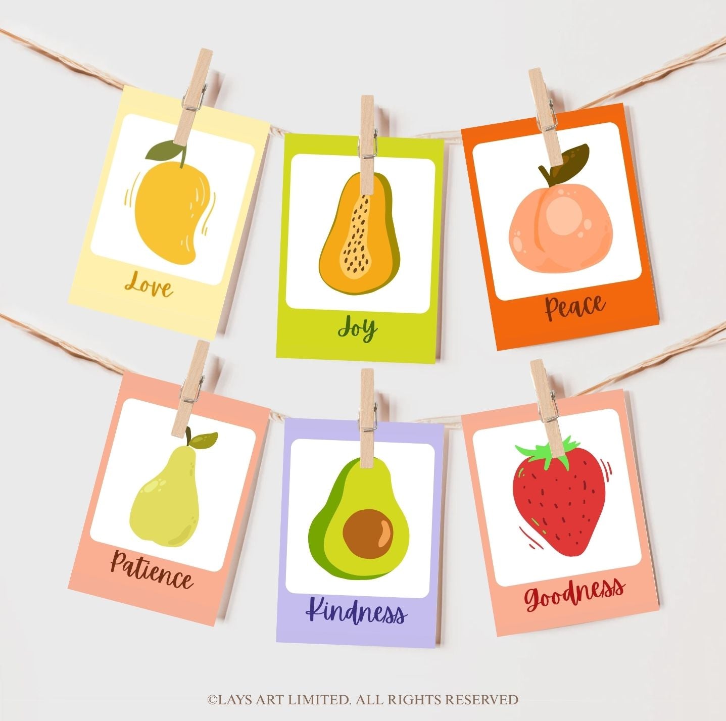 Fruity Fruit of the Spirit Printable Flash Cards