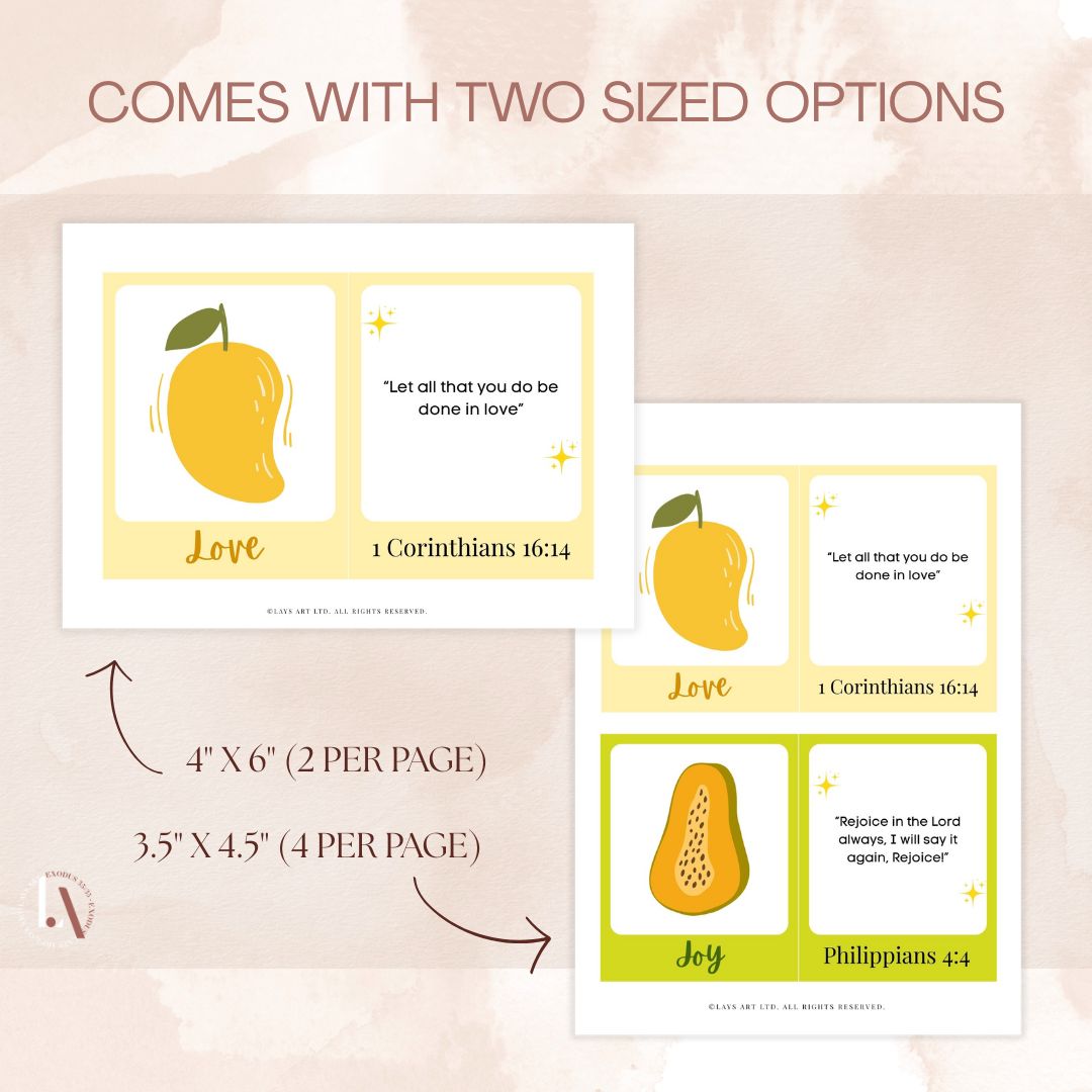 Fruity Fruit of the Spirit Printable Flash Cards