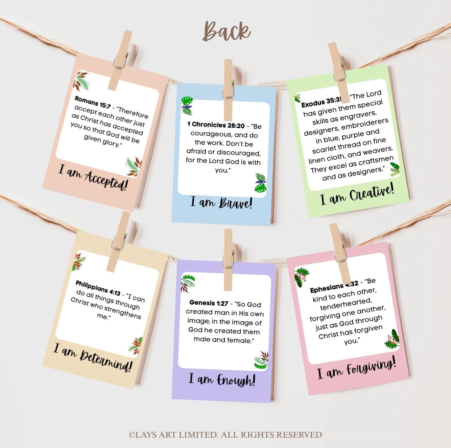 Printable Memory Verse Affirmation Flash Cards