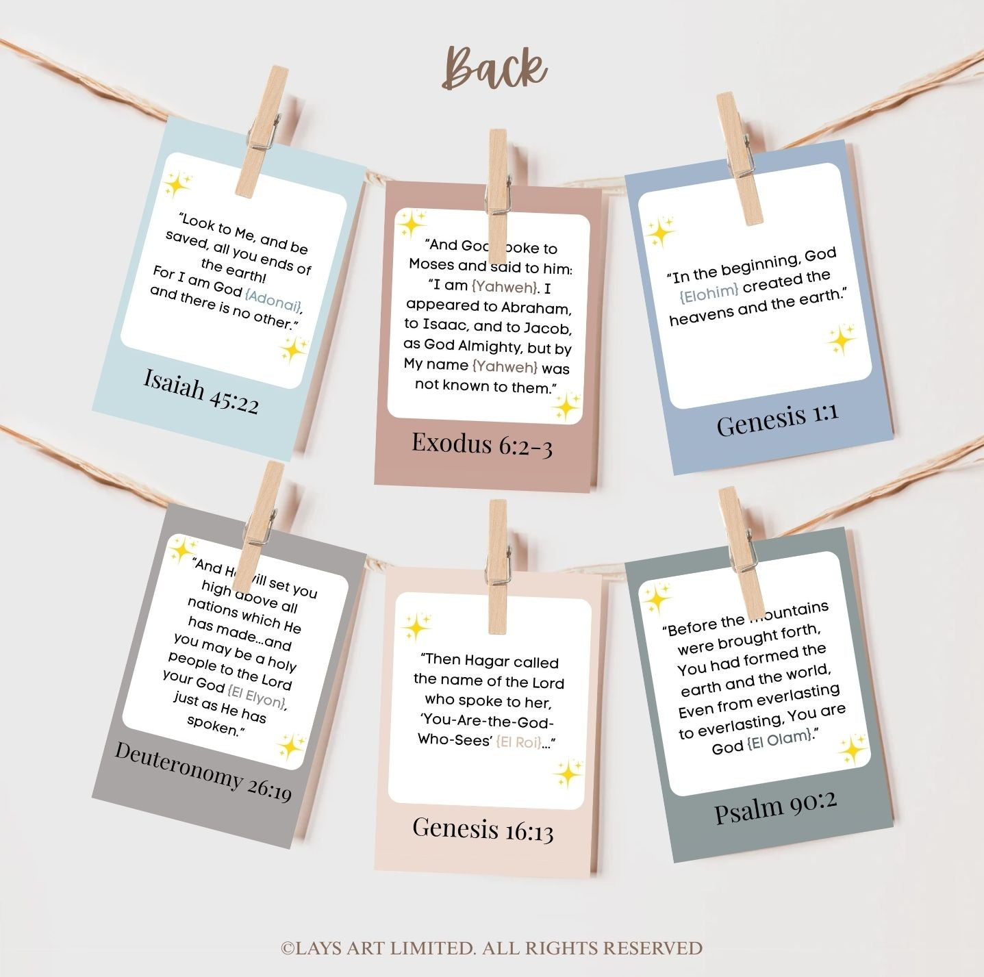 The Names of God Printable Flash Cards
