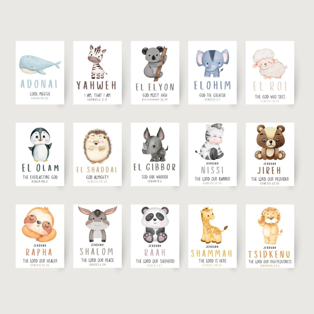 Printable Names of God 15-Piece Bundle Wall Art