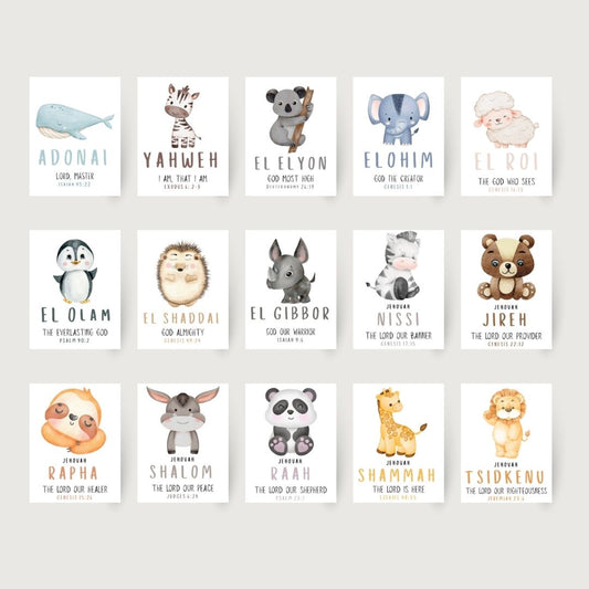 Printable Names of God 15-Piece Bundle Wall Art