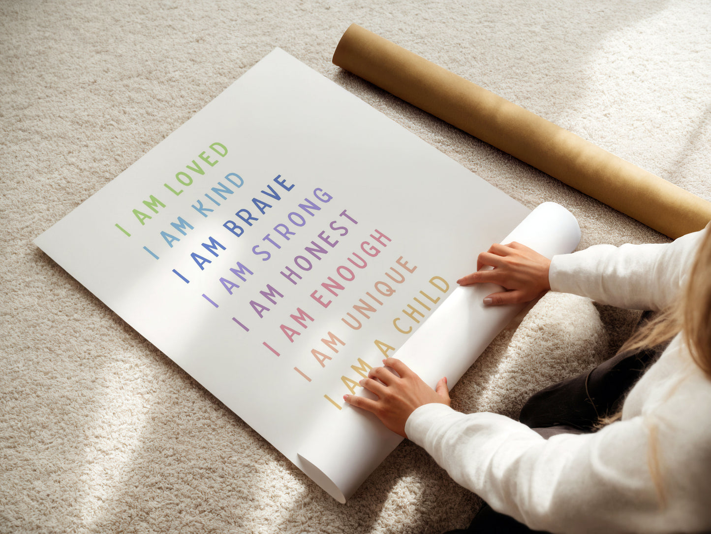 Colourful 'I Am...a Child of God Bible Affirmation Art Print, Faith-Based Gift, Nursery Decor