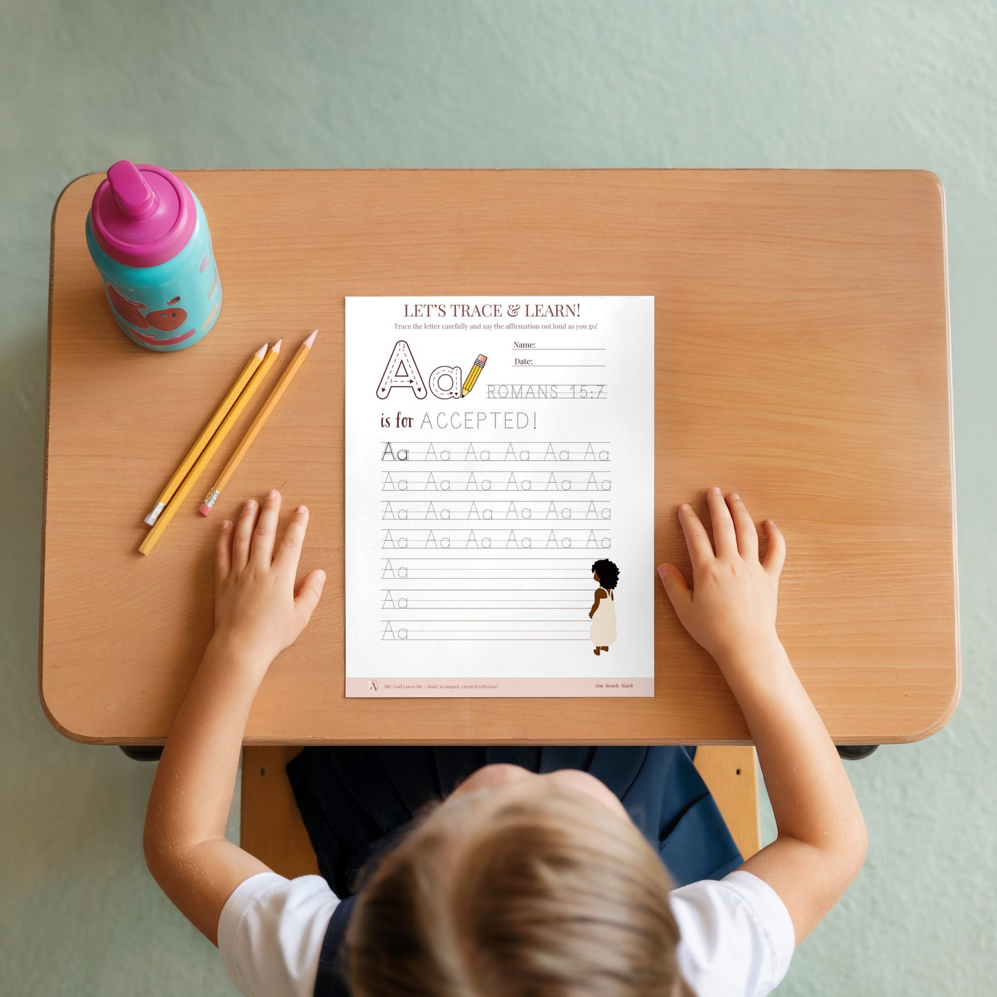 Printable ABC Affirmation + Number Handwriting Practice - Educational Bundle