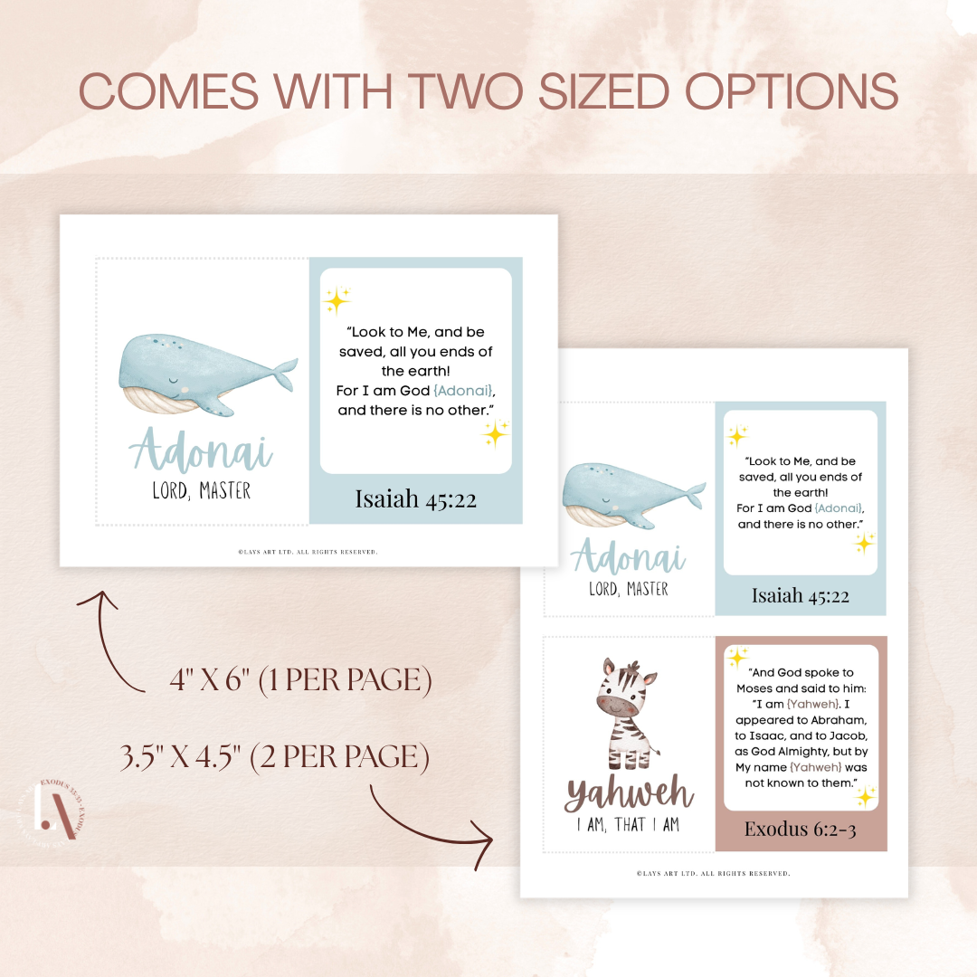 The Names of God Printable Flash Cards
