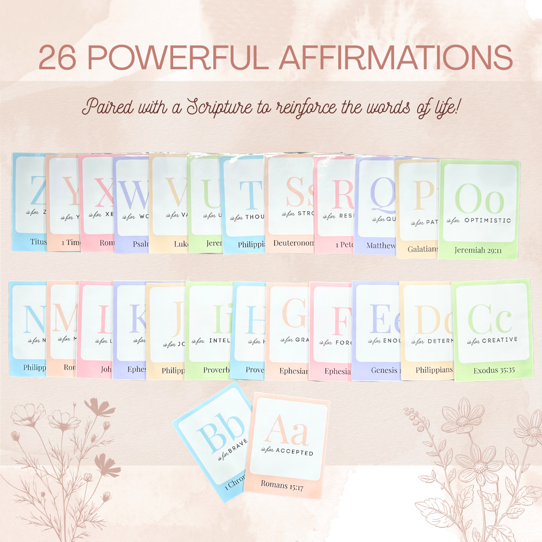 Printable Memory Verse Affirmation Flash Cards