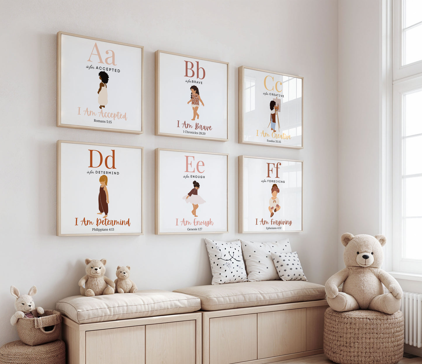 Printable ABC Affirmation Wall Art - for Girls