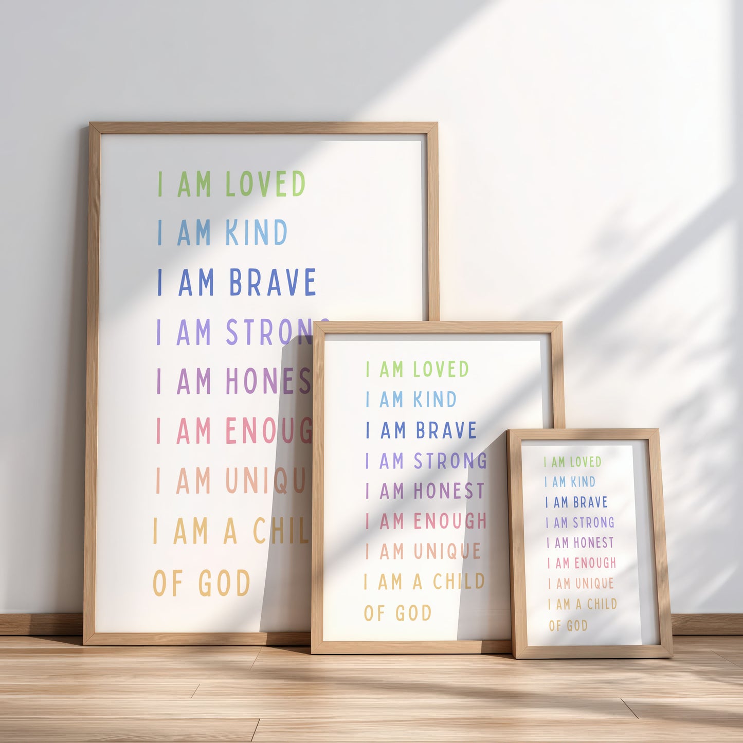 Colourful 'I Am...a Child of God Bible Affirmation Art Print, Faith-Based Gift, Nursery Decor