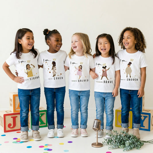 God Says I Am...| Classic Kids Crewneck T-shirt for Girls