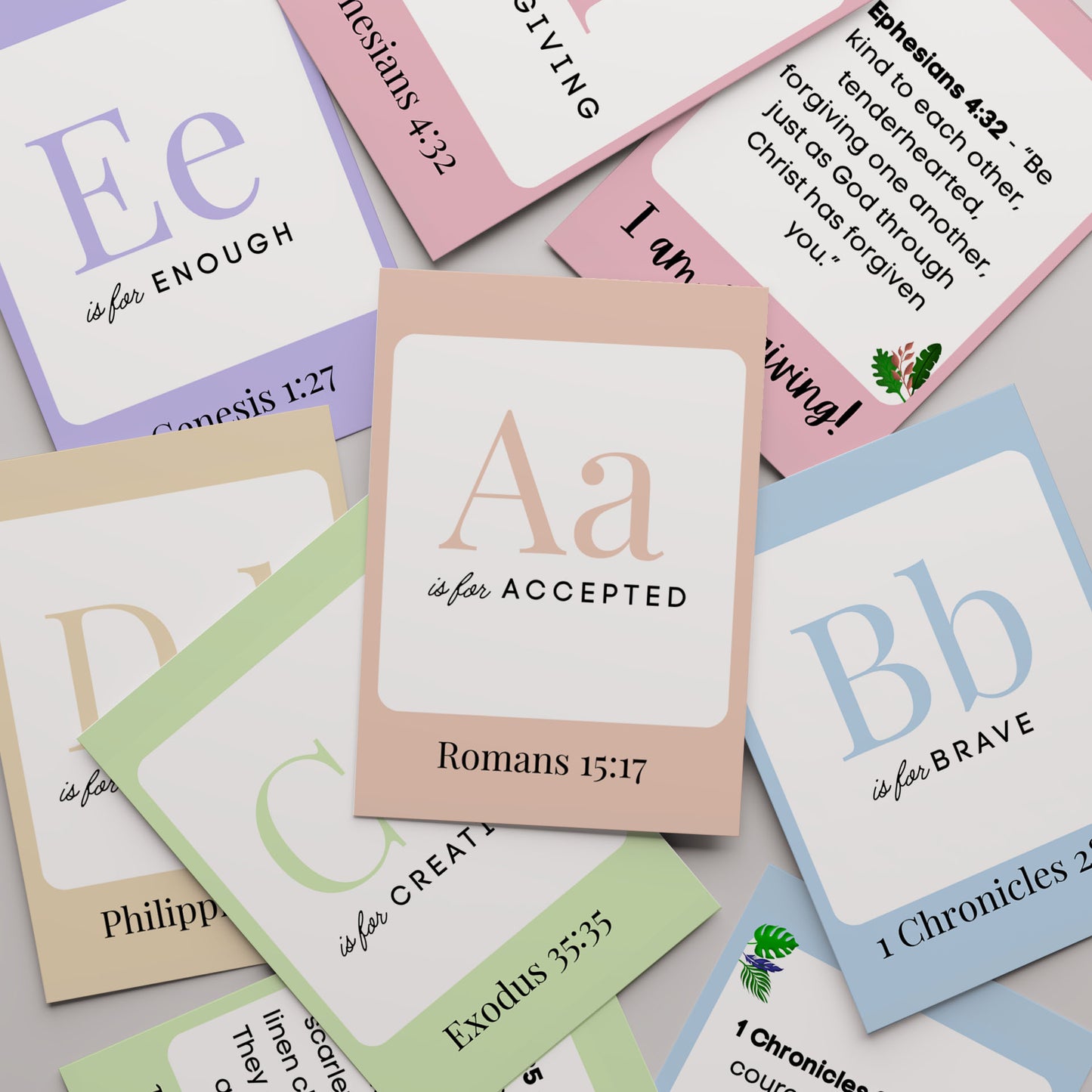 Printable Memory Verse Affirmation Flash Cards
