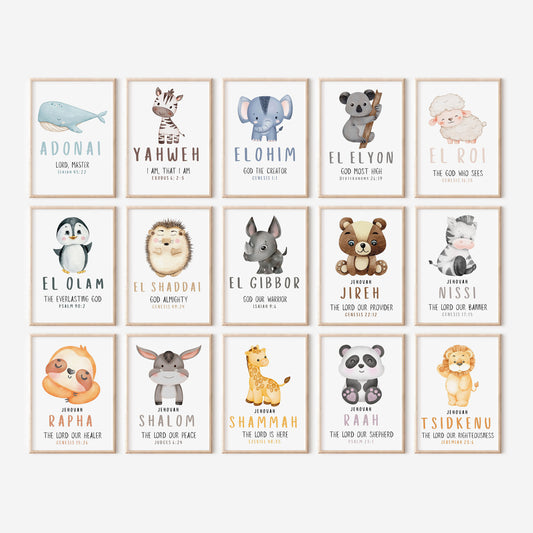 Printable Names of God 15-Piece Bundle Wall Art