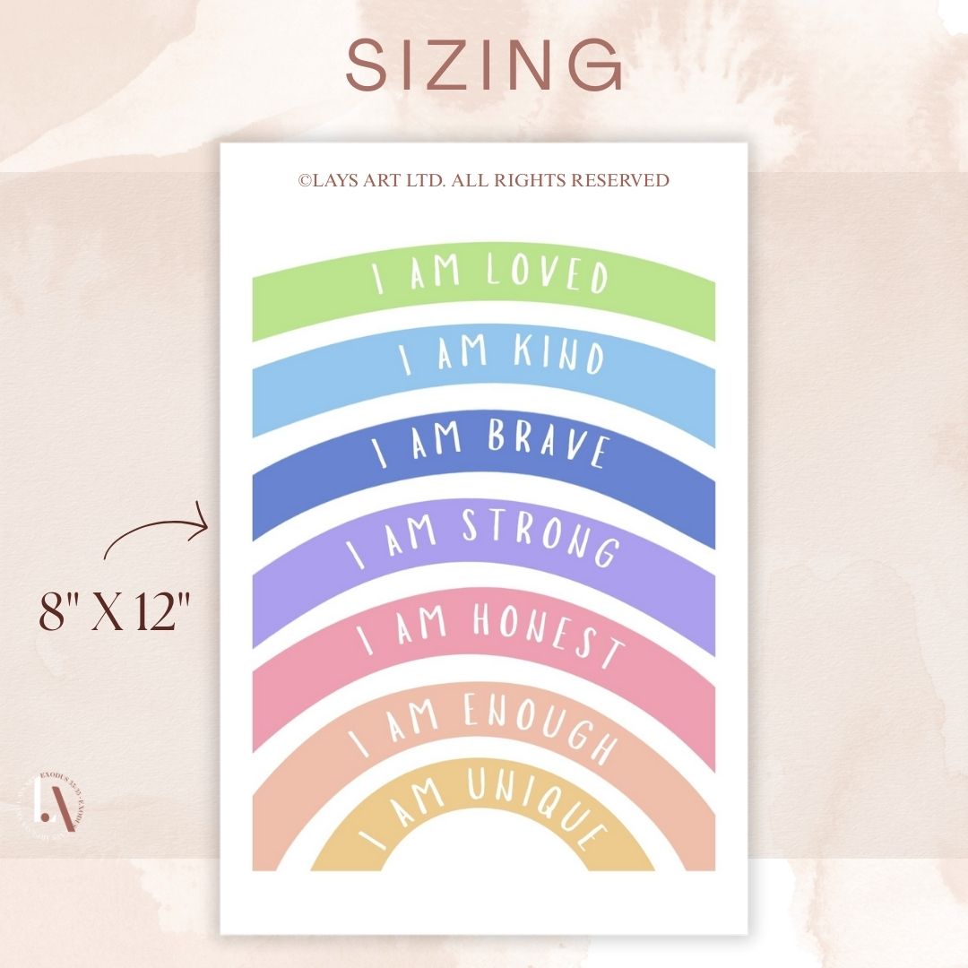 Printable Rainbow Affirmation Poster