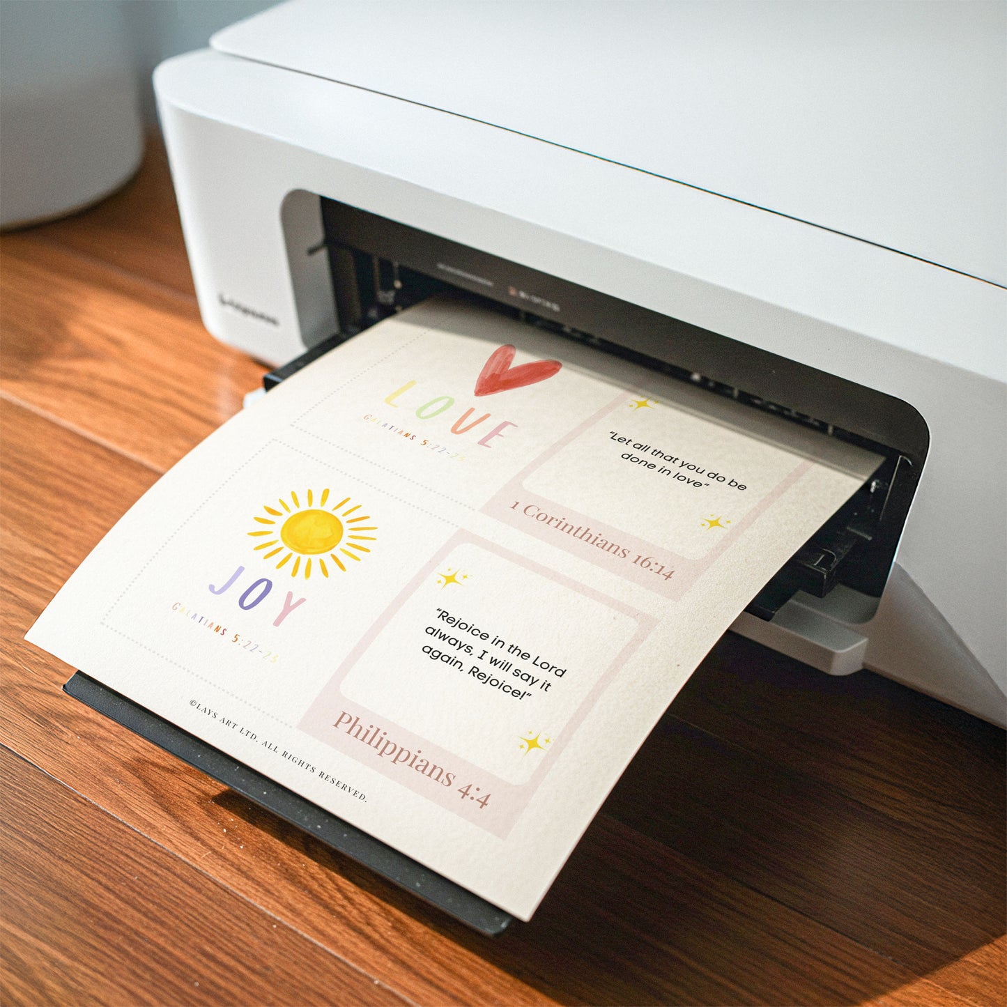 Soft Neutral Fruit of the Spirit Printable Flash Cards